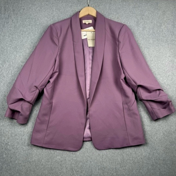 eesome Jackets & Blazers - Dusty Purple Ruched Sleeve Woman's "Ee▪︎Some" Blazer - Size Lg. (NWT)